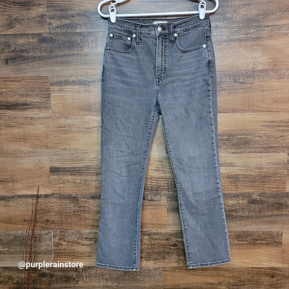 Madewell Jeans 28 Slim Demi Bootcut High Rise Hayford Wash Tummy Control Stretch - Picture 1 of 13